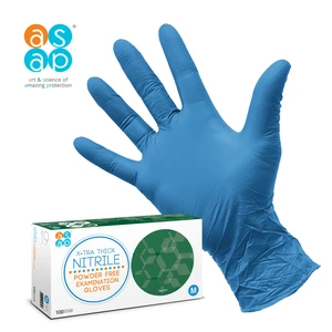 ASAP Disposable X-Tra Thick Nitrile Exam Gloves Powder-Free Safety Features Hand Protection Hospital Material