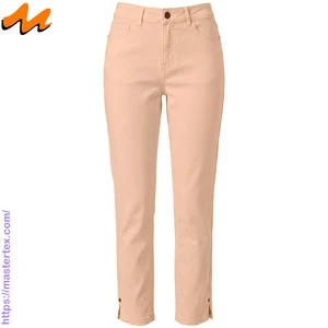 Womens Five Pock Slit Bottom Non Denim Slim Fit Breathable Fabric Summer Spring Pants Cotton Spandex Fabric Crafted at 7.81 oz