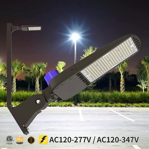 US Stock LED Shoebox Light 180W/240W/300W Adjustable Watt 3CCT Selectable IP65 Outdoor Parking Lot Street Shoe Box Lamp