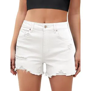 2025 High Waisted Women's Skinny Jean Shorts Trendy Summer Casual Ripped Cutoff Stretchy Denim Jorts Distressed -LST-78076V