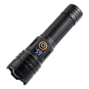 High Power LED Flashlight Super Bright Spotlight Long Range Zoomable Power Display Emergency Torch Flashlight