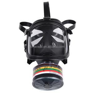 Black Silicone Chemical Safety Hazmat Gas Mask for Toxic Fumes Protective Gear