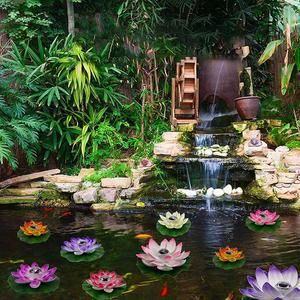 Solar Pool Lotus Light 8 Color RGB Outdoor Solar Floating Lotus Lamp Pool Pond Garden Decoration Water Flower LED Lamp