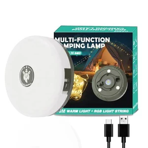 Portable LED Camping String Lights Durable Waterproof Garden Use Outdoor Lamps Rechargeable Tent Light with 8 Light Modes
