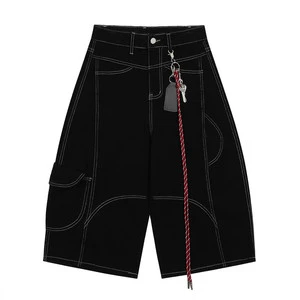 Mid Waist Straight Style Jeans Shorts Pocket Loose Denim Shorts Men's High Quality 100% Cotton Vintage Breathable Denim Shorts