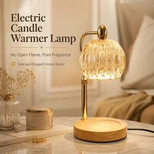 Electric Home Decor Glass Candle Warmer Lamp With Brightness Adjustable Height & Scented Features