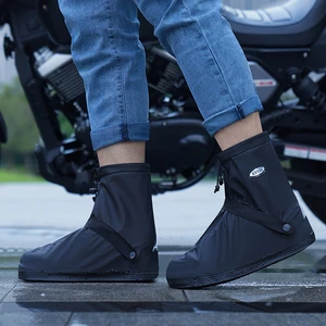 Wear-resistant Portable Rain Shoe Covers Assured Soft Anti-Slip Waterproof RainBoots Adults Zipper Shoe Cover for All Seasons