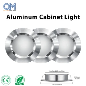 3W Cold White Aluminum Cabinet Light Ultrathin Embedded Recessed Puck Light For Showcase Display Case Locker Wardrobe Shelf