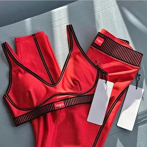 with a Logo,Same Brand Women's Yoga Bra and Leggings Set Ultra Stretchy, Breathable, Butter-Soft Fabric Sports Suit