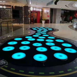 Amusement Park Rides RGB 50cm Round Led Brick Light Floor Touch Sensitive Floor Lamp for Interactive Activity Lights