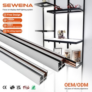 DC12/24V Wire-free Conductive LED Magnetic Track Rail Light System For Retail Display Cabinet Showcase