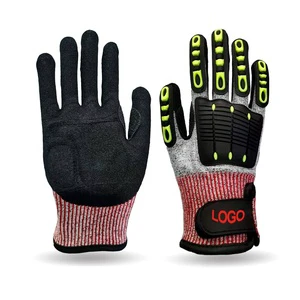 Oilfield EN388 Knitted Liner ANSI A3 A5 Anti-Impact TPR Gloves Safety Work Industrial Gloves