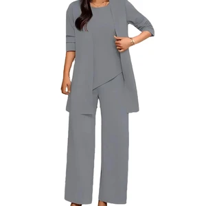 Fashionable Plus Size Women's Suit 2025 Autumn Winter New Style Slimming Wide Slim Fit Three Piece Set Clothing