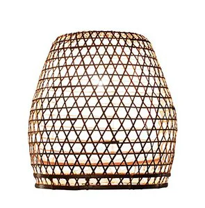 Vintage Bamboo Wicker Eco-Friendly Rustic Minimalist Modern Pendant Lamp with Customizable Size and Color for Indoor Lighting