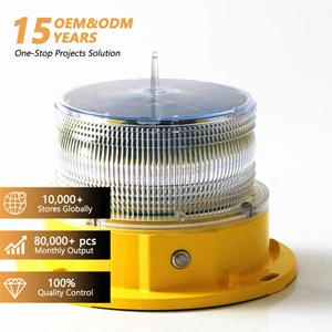 Airport Marine Warning Light Solar Powered Fireplace Aviation Obstruction Light