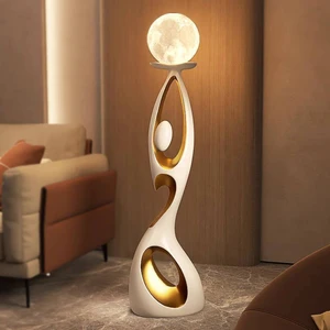 Modern Simple Creative Human-shaped LED Floor Lamp with Crystal Shade for Living Room and Hotel Bedroom Luxury Lighting