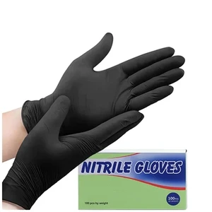 Latex Free Nitrile Disposable Safety Gloves Powder-Free EN ISO 374 Type B 100 Piece Box for Food Handling or Industrial Use