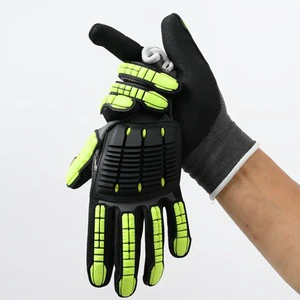 Factory Wholesales HPPE Liner Nitrile Dotted Coating Shockproof Anti-Cutting Gloves ANSI/ISEA Cut Level 2 Impact-Resistant
