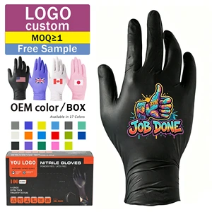 Wholesale Work Powder Free Style Protective Overalls Household Gloves Kitchen Food Disposable Nitrile Gloves Black