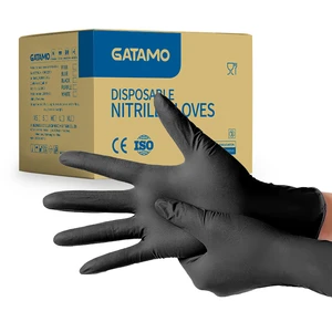 SN012 Food Grade Bulk Rubber 4 5mil 6mil 7mil Nitrile Gloves Household Food Gloves Powder Free Disposable Black Nitrile Gloves