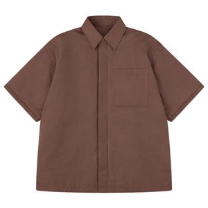 Mens Short Sleeve Padded Shirt Modern Boxy Fit Casual Streetwear Lightweight Summer Overshirt Solid Color Fashion Top