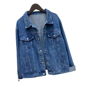 2026 Customized Denim Jackets Women Casual Solid Color Pocket Jacket for Women Style Spring High Quality Clothing OEM Size