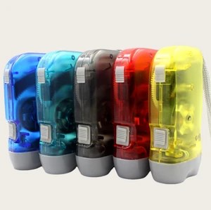 3 LED Hand Press Rechargeable Battery Wind up Crank Camping Outdoor Flashlight Light Torch