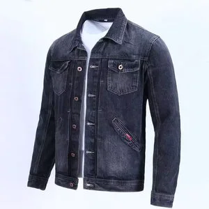 RNSHANGER Spring Retro Men's Denim Jacket Fashion Brand Handsome Cargo Jacket Korean Version Slim Casual Male Jean Jacket
