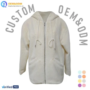 2026 Q&D OEM Custom Hoodie Zipper High Quality Outwear Composite Winter Puffer Jean Denim Women's Coat Jacket
