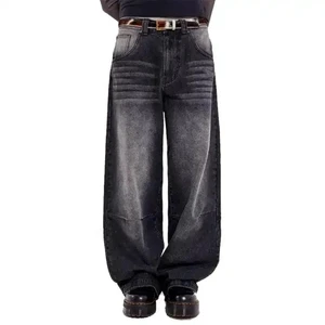 Baggy Denim pants for Women Factory Price 100% Cotton Washed High Waisted Wide Leg Loose Women's Pants and Trousers Wholesale