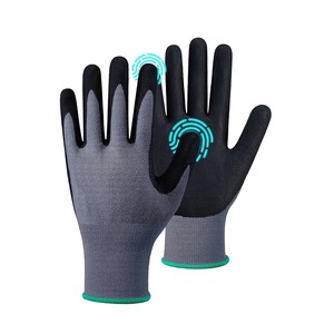 GLOVEMAN MicroFoam Nitrile Coated Safety Work Gloves Knit Nylon Non-slip Touchscreen Fingers General Purpose