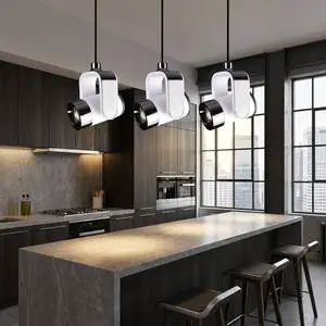 JACKSUN Iron Acrylic LED Chandelier Light 8W 4000K Warm White For Bedroom Living Room Dining Room Bedside Lighting