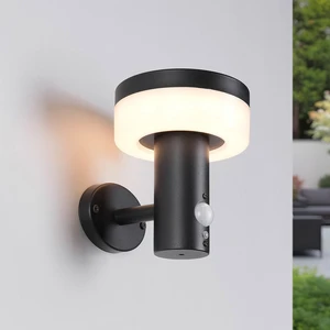 Decorative Black Stainless Steel Motion Sensor Garden Led Waterproof Solar Light Rechargeable Dimmable Outdoor for House Wall