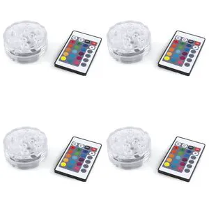 Galileo Set of 4 IP66 Waterproof Transparent Plastic Pool Spotlights with 10 LEDs and Remote Control