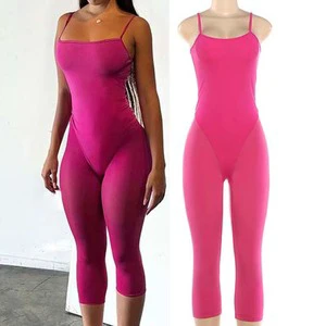 FS18571D 2026 Summer Women Solid Color Sport Jumpsuits
