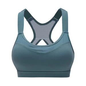 Women's High Support Quick Dry Ribbed Sports Bra-Yoga & Running 340g Polyester Spandex with Rhinestone Decoration