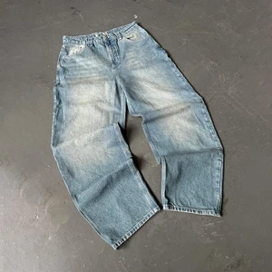 Wholesale 14oz Baggy Washed Men's Jeans Oversized Digital Printed Hommes Denim Streetwear for Men