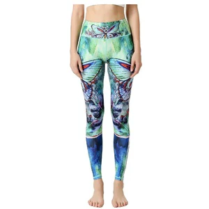 Female Style Yoga Running Trousers Full Length High-Waisted Four-Way Stretch Spandex/Nylon Fitness Leggings