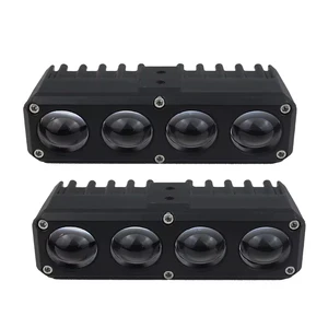 Ready to Ship LED Car Grille Lights Dual Colors Waterproof 4 Eyes Spotlights with Driver External LED Fog Lamp for Automobiles