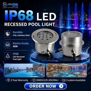 316L Stainless Steel IP68 36W Swimming Pool Light with Niche RGB RGBW DMX LED