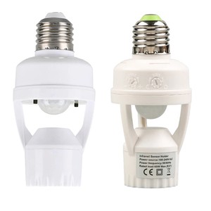 AC 110V/220V 360 Degrees PIR Induction Motion Sensor IR Infrared Human E27 Plug Socket Switch Base Led Bulb Light Lamp Holder