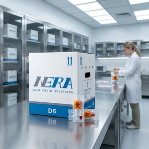 NERA D Series Deep-Frozen Smart Shipper Optional IoT Sensor Reusable Cold Chain Parcel VIP+EPP For MRNA & Cell Therapy Logistics