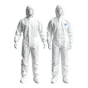 Ce Type5,Type6 Accepted White Pp Pe Microporous Disposable Anti-static Hazmat Suits Breathable Painters Coveralls