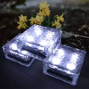 Outdoor Garden Decoration Waterproof Led Solar Glass Brick Lamp Glass Brick Light