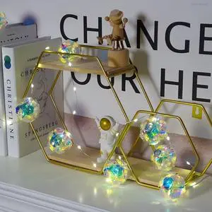 LED Fantasy Plastic Laser Colorful Ball Light String Battery-Powered Garden Christmas Car Bedroom Valentine's Day Decorative