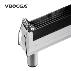 Modern 6W/10W/20W LED Trimless Adjustable Downlight Triple Heads Rectangular Recessed Grill Light Aluminum Body Embedded
