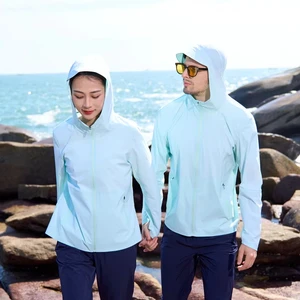 Men's Classic Style Sunscreen Jacket with UPF50+ Breathable Quick Dry Windproof Rainproof UV Resistant Hooded Full-Length