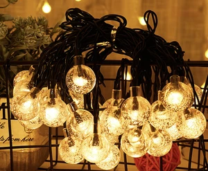 Outdoor Camping LED Solar Bubble Ball Colored Lights 2700K Soft Warm White IP44 Christmas Courtyard Decorative Lights