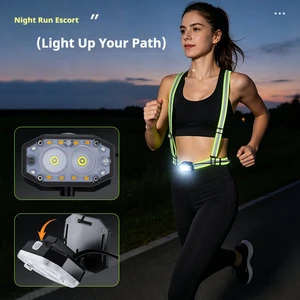 Rechargeable Backpack Running Light Flashlight Type-C LED Safety Light SMD Multi-Mode Warning Running Light