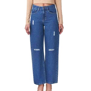 Wholesale Jeans for Women Stretch Denim Women's Ripped Jeans Close-fitting Full Length distressed Jeans Women